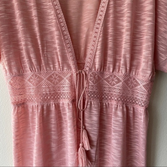 Almost Famous pink pastel tassel tie cardigan size large - Picture 2 of 6